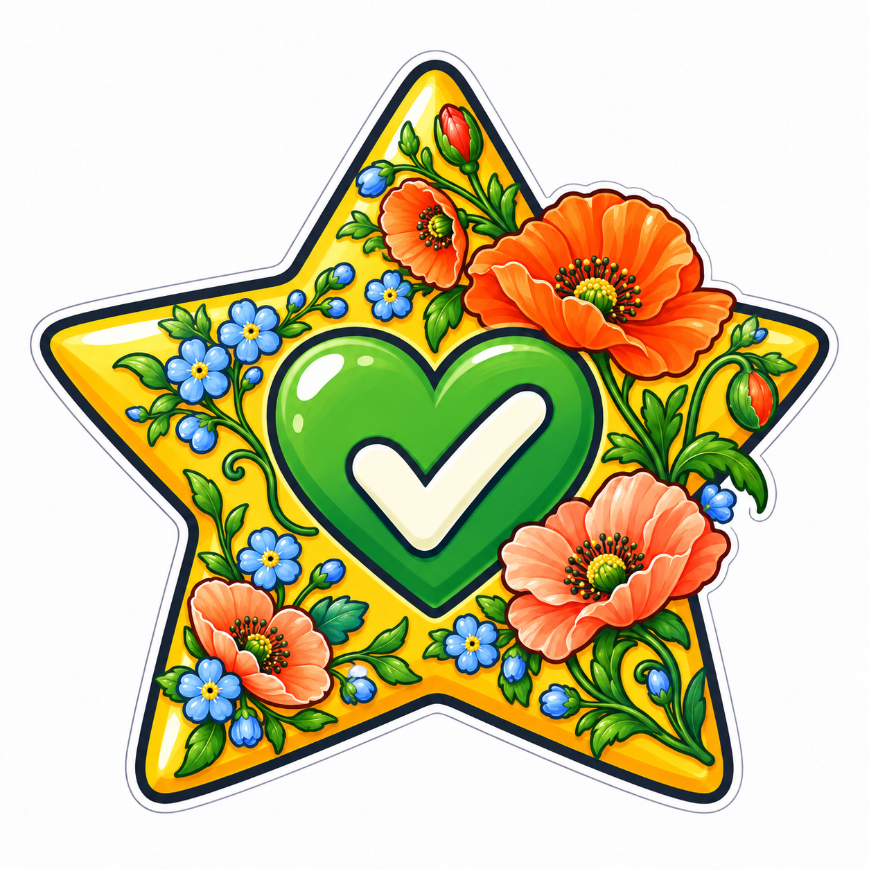 OKAY rules star, flowers theme