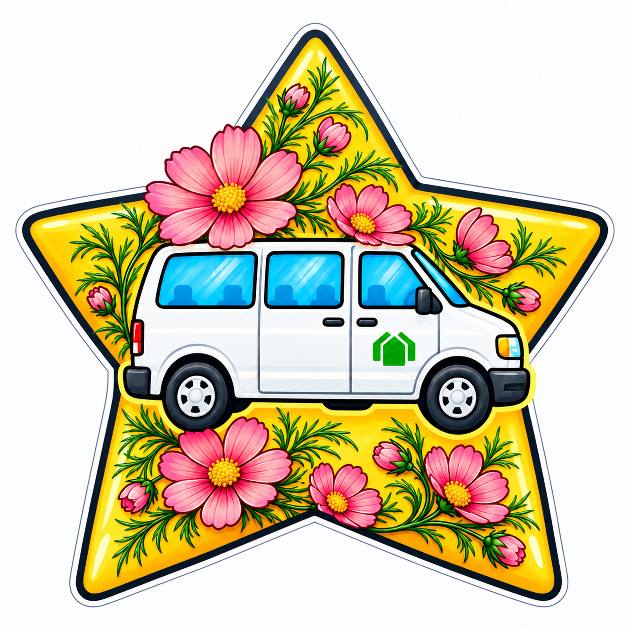 Van star, flowers theme