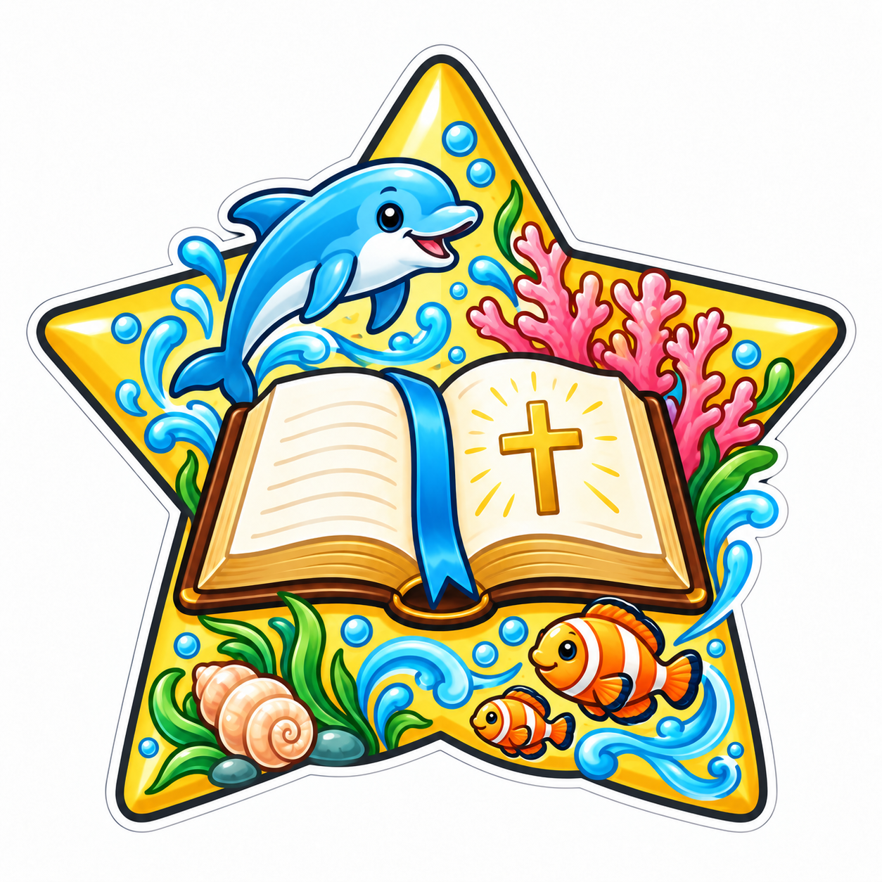 Memory Verse star, ocean theme