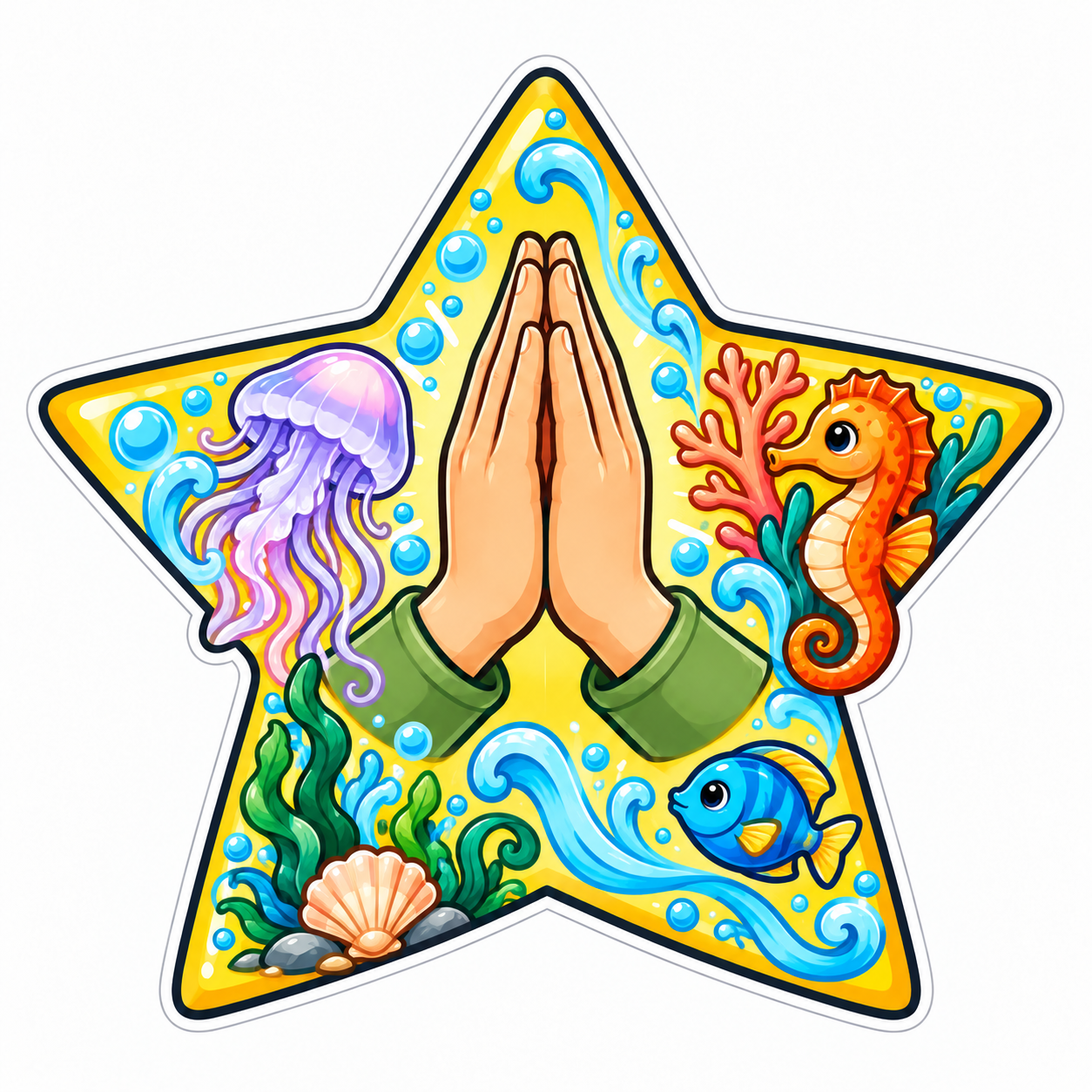 Prayer star, ocean theme