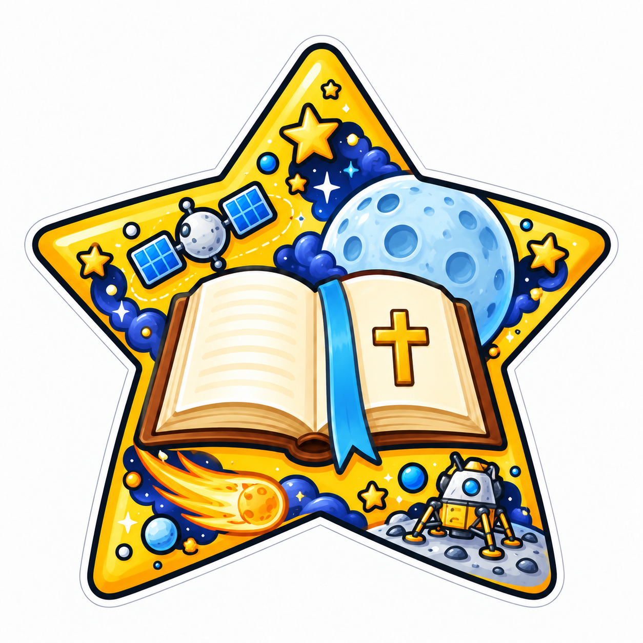 Memory Verse star, space theme