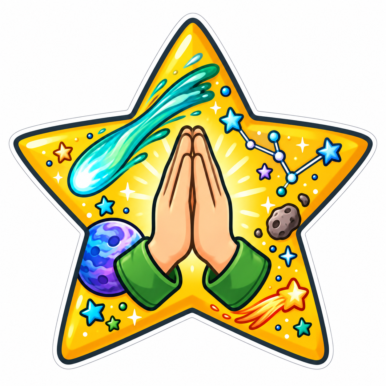 Prayer star, space theme
